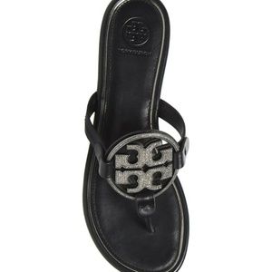 Tory Burch Shoes - NEW TORY BURCH 7 MILLER BLACK CRYSTAL FLIP FLOPS Tory Burch Shoes - NEW TORY BURCH 7 MILLER BLACK CRYSTAL FLIP FLOPS